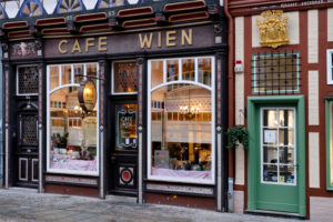 Cafe Wien in Breite Straße, Wernigerode, Harz, Saxony-Anhalt, Germany Cafe Wien in Breite Straße, Wernigerode, Harz, Saxony-Anhalt, Germany